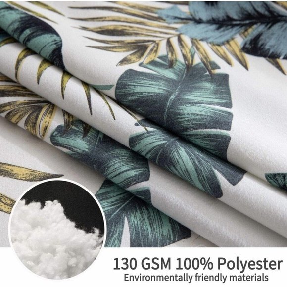 Duvet Cover Queen Set Luxury Microfiber Tropical 90x 90” Cover 2-Pillow Shams - Picture 3 of 9